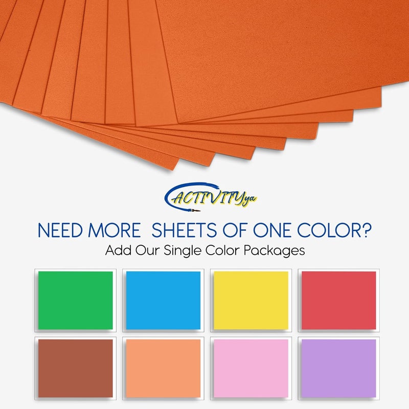 ACTIVITYYA Orange EVA Foam Sheets, 6 x 9 Inch, 2mm Thick – Foam Paper for DIY Arts and Crafts, School Projects, and More – 8 Pack - Image 3